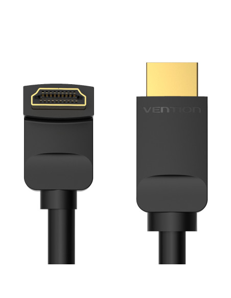 Vention Cable HDMI 2.0 4K Acodado AAQBH  HDMI Macho - HDMI Macho  2m  Negro