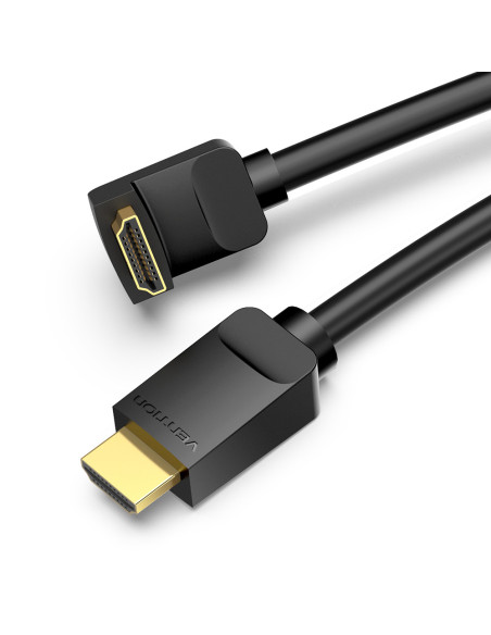 Vention Cable HDMI 2.0 4K Acodado AAQBH  HDMI Macho - HDMI Macho  2m  Negro