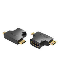Vention Adaptador HDMI 2 en 1 AGFB0  HDMI Hembra a Micro HDMI Macho - Mini HDMI Macho
