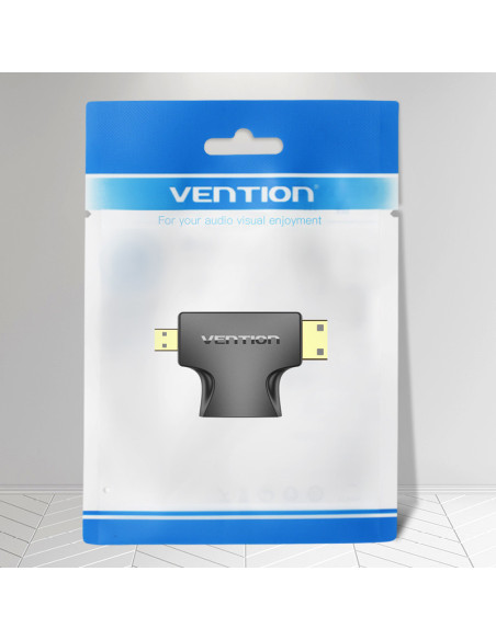 Vention Adaptador HDMI 2 en 1 AGFB0  HDMI Hembra a Micro HDMI Macho - Mini HDMI Macho