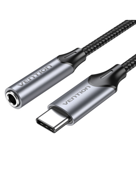 Vention Adaptador Audio BGMHA  Jack 3.5 Hembra - USB Tipo-C Macho  10cm  Gris