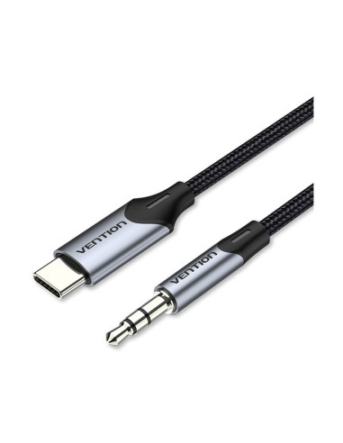 Vention Cable Conversor Audio BGKHF  USB Tipo-C Macho - Jack 3.5 Macho  1m  Gris