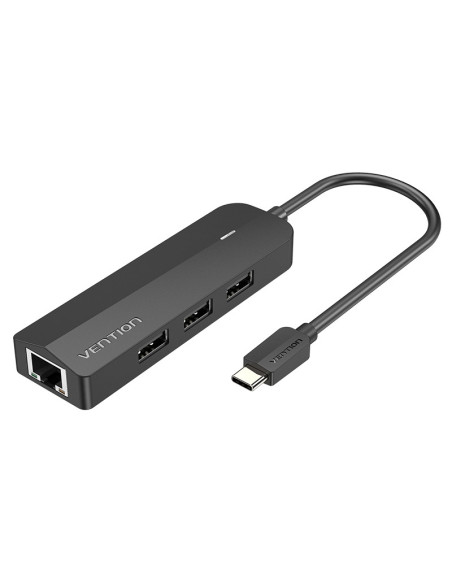 Vention Docking USB Tipo-C TGOBB  3xUSB  1xRJ45  1xUSB Micro B PD  Negro