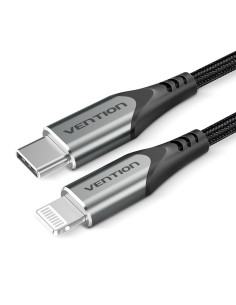 Vention Cable USB 2.0 Tipo-C Lightning TACHH  USB Tipo-C Macho - Lightning Macho  2m  Gris y Negro