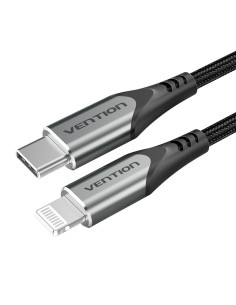Vention Cable USB 2.0 Tipo-C Lightning TACHH  USB Tipo-C Macho - Lightning Macho  2m  Gris y Negro 2