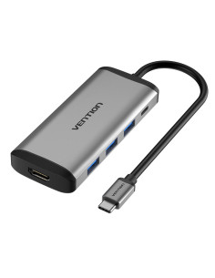 Vention Docking USB Tipo-C CNBHB  1xHDMI  3xUSB  1xUSB Tipo-C PD  Gris