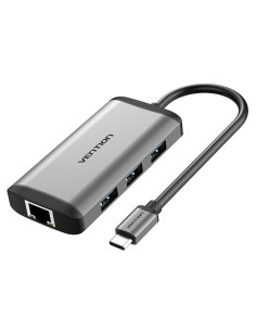 Vention Docking USB Tipo-C CNCHB  1xHDMI  3xUSB  1xUSB Tipo-C PD  1xRJ45  Gris