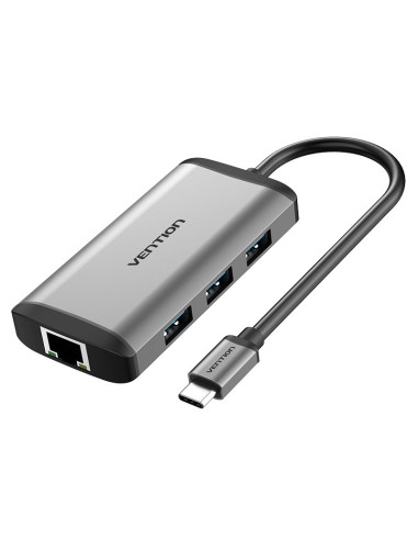 Vention Docking USB Tipo-C CNCHB  1xHDMI  3xUSB  1xUSB Tipo-C PD  1xRJ45  Gris