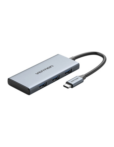 Vention Docking USB Tipo-C TOOHB  1xHDMI  3xUSB  1xLector Tarjetas SD y MicroSD  Gris