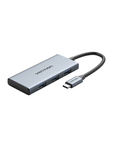 Vention Docking USB Tipo-C TOOHB  1xHDMI  3xUSB  1xLector Tarjetas SD y MicroSD  Gris