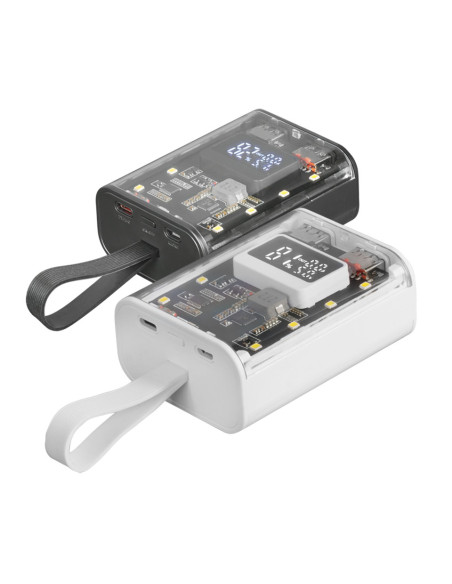 Mars Gaming MPK-10K, Power Bank Compacta 22.5W, Carga Rápida QC3.0 & PD3.0 10000mAh, Monitorización Inteligente de Batería con