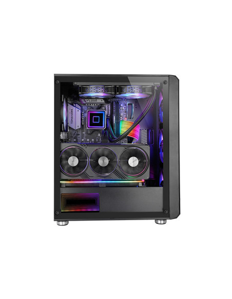 Mars Gaming MC-VAULT, Caja Gaming ATX, 4x Ventiladores ARGB 120mm, Panel Frontal Mesh con Diseño Vertical, Ventana Lateral