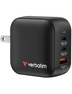 Verbatim Mini GaN Charger 70W Universal Negro Corriente alterna Carga rápida Interior 2