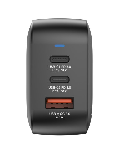 Verbatim Mini GaN Charger 70W Universal Negro Corriente alterna Carga rápida Interior