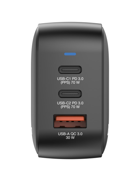 Verbatim Mini GaN Charger 70W Universal Negro Corriente alterna Carga rápida Interior