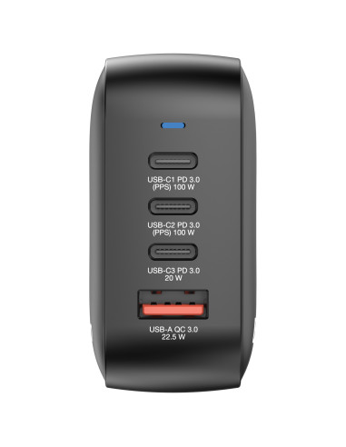 Verbatim Mini GaN Charger 100W Universal Negro Corriente alterna Carga rápida Interior