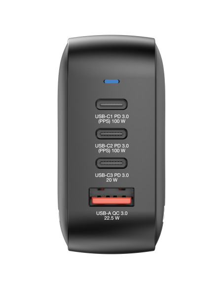 Verbatim Mini GaN Charger 100W Universal Negro Corriente alterna Carga rápida Interior