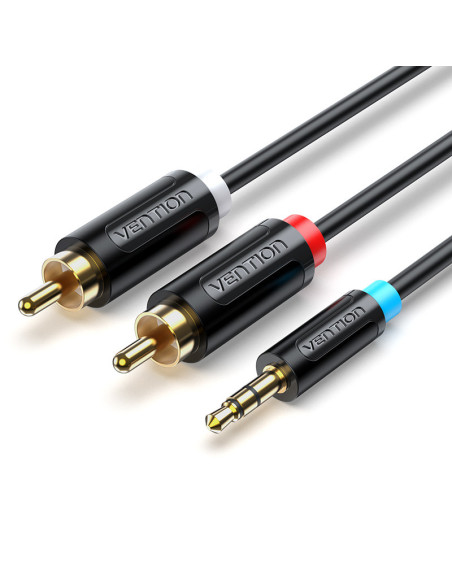 Vention Cable Estéreo BCLBI  Jack 3.5 Macho - 2x RCA Macho  3m  Negro
