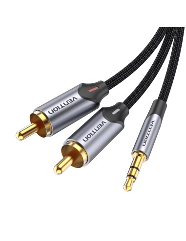 Vention Cable Estéreo BCNBH  Jack 3.5 Macho - 2x RCA Macho  2m  Gris