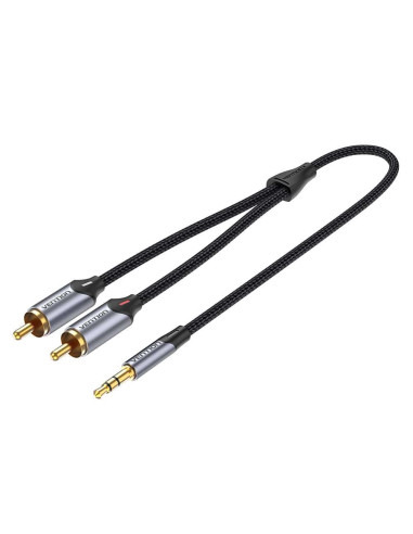 Vention Cable Estéreo BCNBH  Jack 3.5 Macho - 2x RCA Macho  2m  Gris