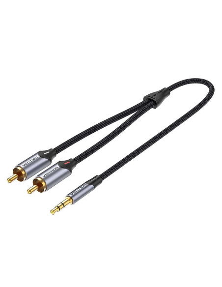 Vention Cable Estéreo BCNBH  Jack 3.5 Macho - 2x RCA Macho  2m  Gris
