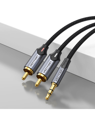 Vention Cable Estéreo BCNBI  Jack 3.5 Macho - 2x RCA Macho  3m  Gris