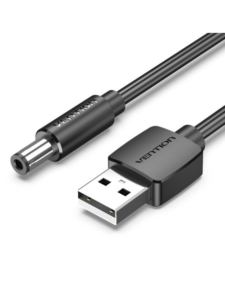 Vention Cable Alimentación CEYBF  USB-A Macho - DC 5.5mm  1m  Negro
