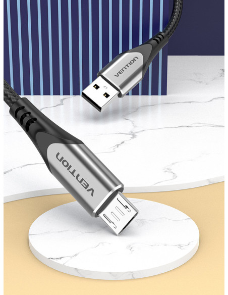 Vention Cable USB 2.0 3A COAHF  USB Macho - MicroUSB Macho  1m  Gris