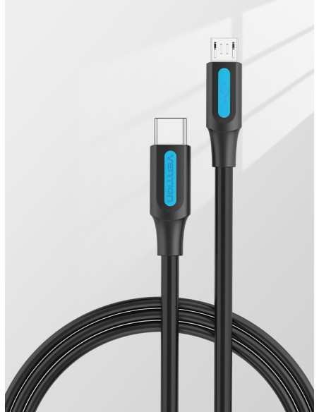 Vention Cable USB 2.0 Tipo-C COVBF  USB Tipo-C Macho - MicroUSB Macho  1m  Negro