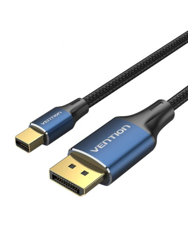 Vention El algodón trenzó el mini varón del DP al tipo azul de la aleación de aluminio del cable del varón 8K HD del DP
