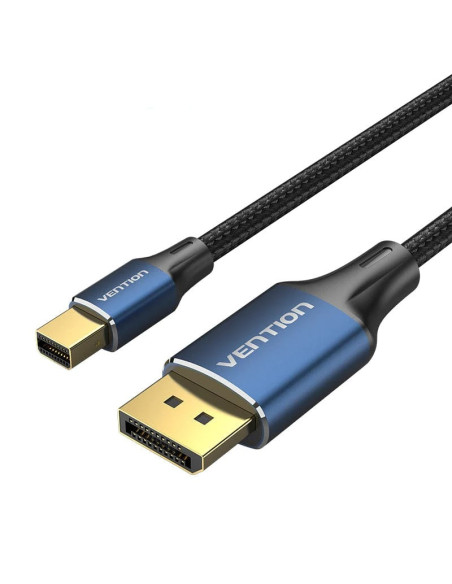 Vention El algodón trenzó el mini varón del DP al tipo azul de la aleación de aluminio del cable del varón 8K HD del DP