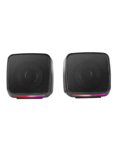 Mars Gaming MS-PRO, Altavoces Compactos 10W, Iluminación RGB Flow Dinámica, Altavoz PC con Caja de Control y Entrada Jack