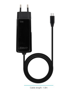 TooQ Cargador de portátil GAN USB-C PD 100W, Negro 2