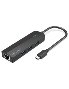 Vention Docking USB Tipo-C TGPBB  3xUSB  1xRJ45  1xUSB Micro B PD  Negro