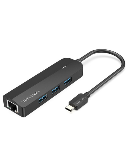 Vention Docking USB Tipo-C TGPBB  3xUSB  1xRJ45  1xUSB Micro B PD  Negro