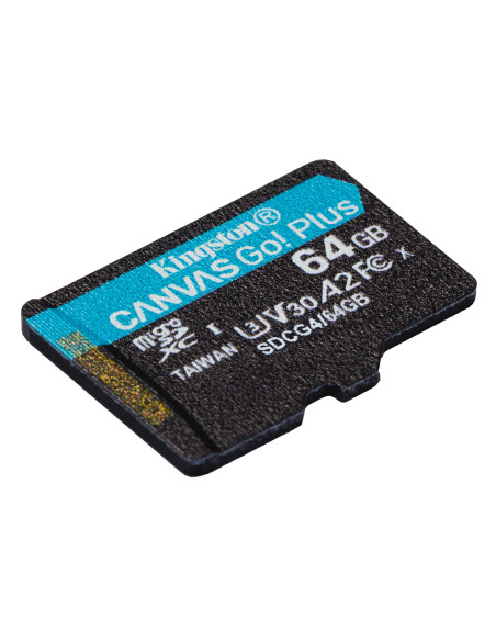 Kingston Technology 64GB microSDXC Canvas Go Plus Gen4 200R A2 U3 Paquete individual sin ADP