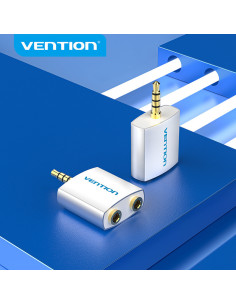 Vention Adaptador Audio BDAW0  Jack 3.5 Macho - 2x Jack 3.5 Hembra  Blanco 2
