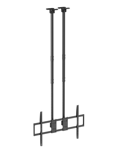 AISENS Soporte de Techo PRO Inclinable, Extensible y Nivelable para Monitor TV 120kg de 60-120, Negro