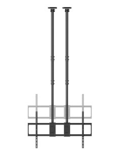 AISENS Soporte de Techo PRO Inclinable, Extensible y Nivelable para Monitor TV 120kg de 60-120, Negro 2
