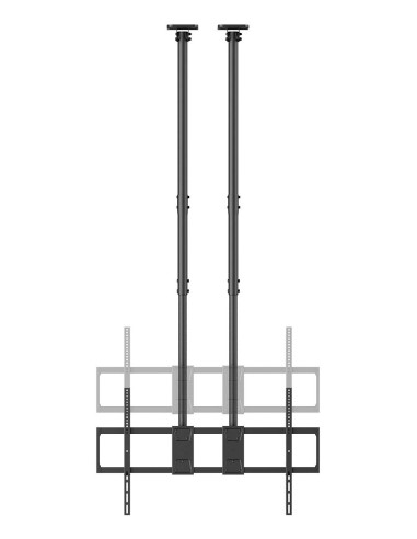 AISENS Soporte de Techo PRO Inclinable, Extensible y Nivelable para Monitor TV 120kg de 60-120, Negro