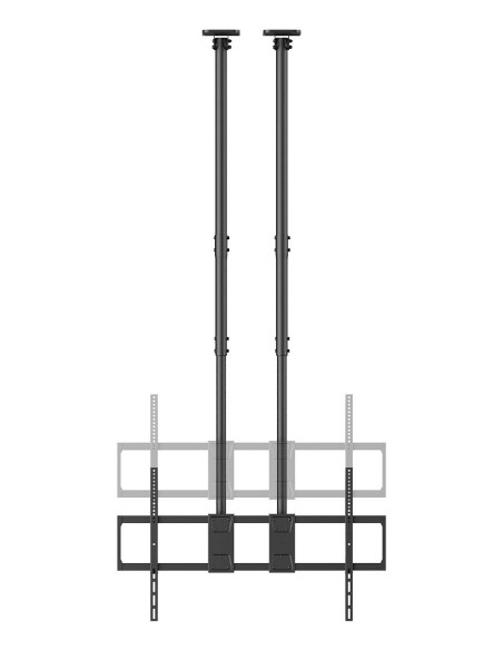 AISENS Soporte de Techo PRO Inclinable, Extensible y Nivelable para Monitor TV 120kg de 60-120, Negro