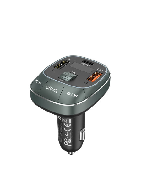 Vention Cargador de Coche FFLB0  1xUSB-Tipo C  2xUSB  30W