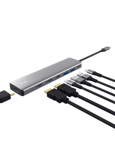 Trust 25661 hub de interfaz USB Tipo C Aluminio