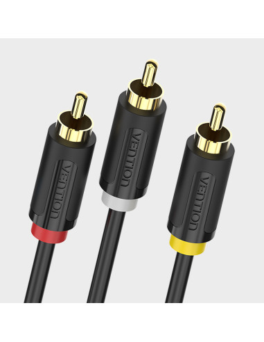 Vention Cable Estéreo BCABH  3x RCA Macho - 3x RCA Macho  2m  Negro
