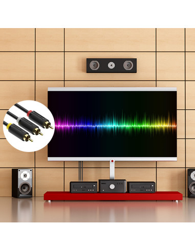 Vention Cable Estéreo BCABH  3x RCA Macho - 3x RCA Macho  2m  Negro