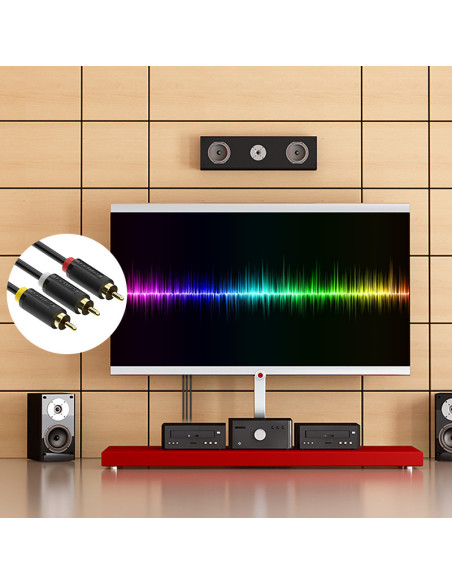 Vention Cable Estéreo BCABH  3x RCA Macho - 3x RCA Macho  2m  Negro