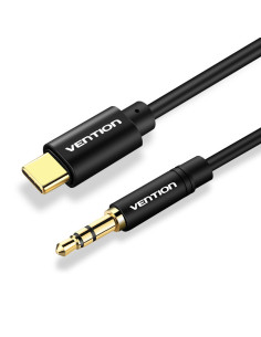 Vention Cable Conversor Audio BGABF  USB Tipo-C Macho - Jack 3.5 Macho  1m  Negro