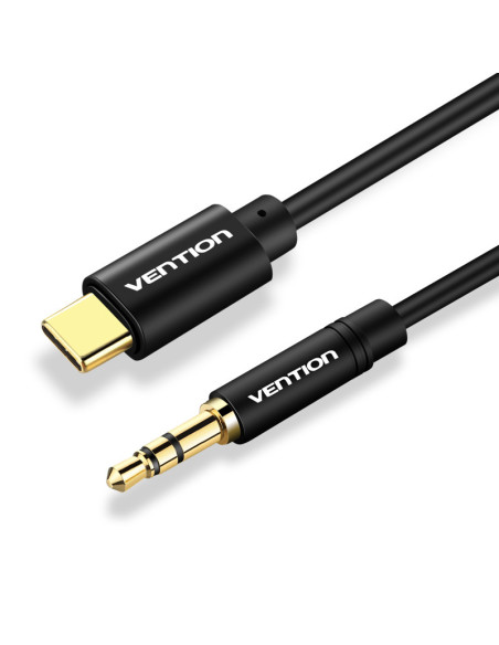 Vention Cable Conversor Audio BGABF  USB Tipo-C Macho - Jack 3.5 Macho  1m  Negro