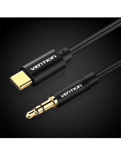 Vention Cable Conversor Audio BGABF  USB Tipo-C Macho - Jack 3.5 Macho  1m  Negro 2