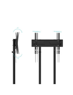 TooQ “KEFRÉN” Soporte de suelo con Ruedas para pantallas de 37”-70”, Negro 2